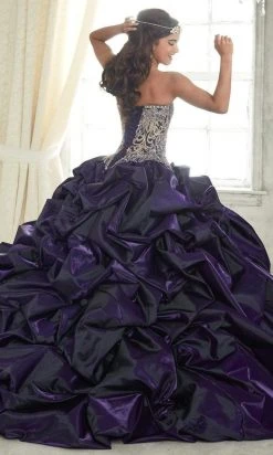 Quinceanera Collection - 26831 Metallic Embroided Sweetheart Ballgown