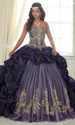 Quinceanera Collection - 26831 Metallic Embroided Sweetheart Ballgown