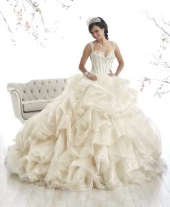 Plus Size Dresses Quinceanera Collection - 26868 Beaded Lace Sweetheart Ballgown