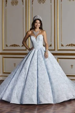 Formal Gowns Quinceanera Collection - 26932 Metallic Floral Lace Gown