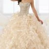 Formal Gowns Quinceanera Collection - Strapless Beaded Ruffle Ballgown 26845 - 1 Pc Champagne In Size 6 Available 2 Formal Gowns Quinceanera Collection - Strapless Beaded Ruffle Ballgown 26845 - 1 Pc Champagne In Size 6 Available