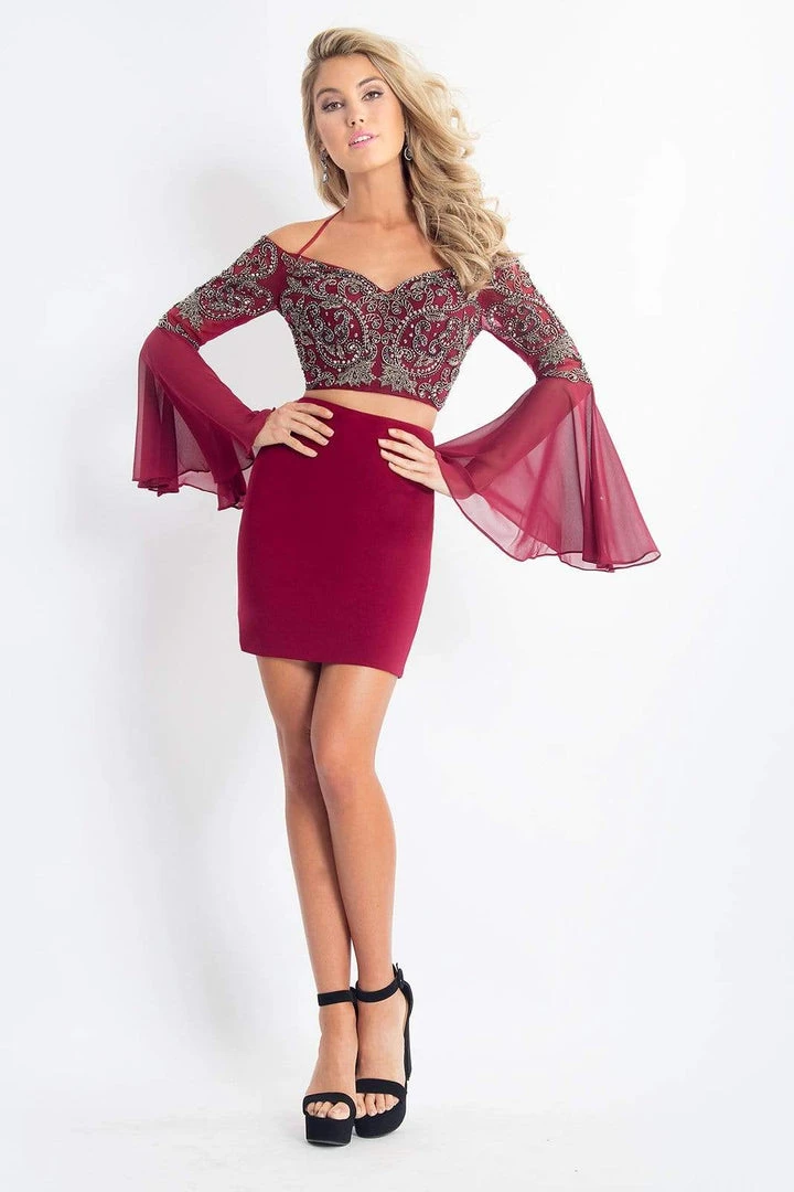 Rachel Allan - 4608 Beaded Two Piece Jersey Chiffon Sheath Dress 3 Rachel Allan - 4608 Beaded Two Piece Jersey Chiffon Sheath Dress