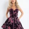 Rachel Allan - 4616 Strapless Velvet Floral A-line Dress Cocktail Dresses 2 Rachel Allan - 4616 Strapless Velvet Floral A-line Dress Cocktail Dresses