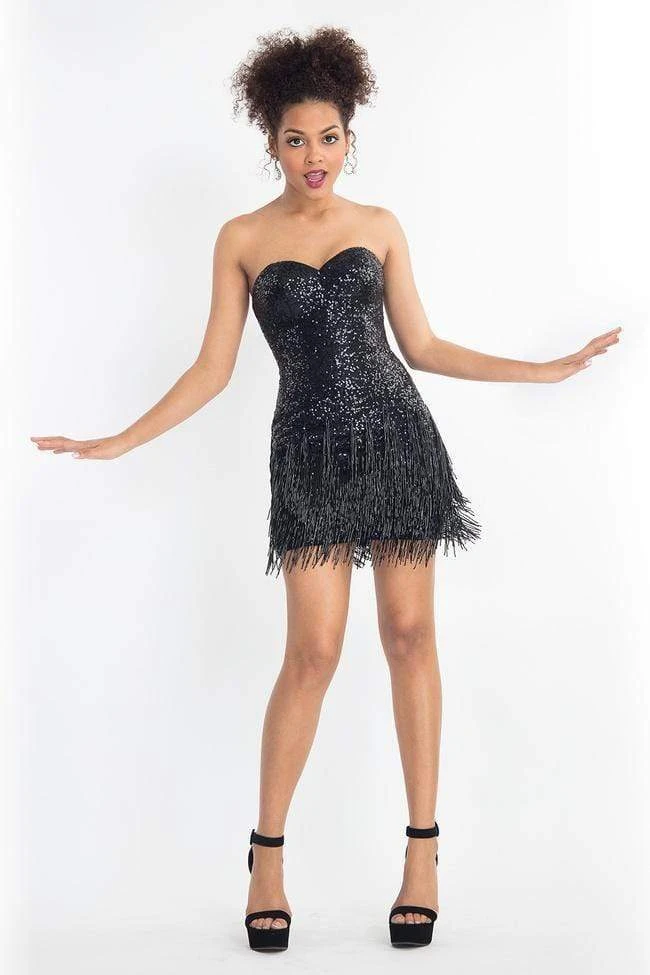 Cocktail Dresses Rachel Allan - 4651 Sequined Sweetheart Fringe Sheath Dress 3 Cocktail Dresses Rachel Allan - 4651 Sequined Sweetheart Fringe Sheath Dress