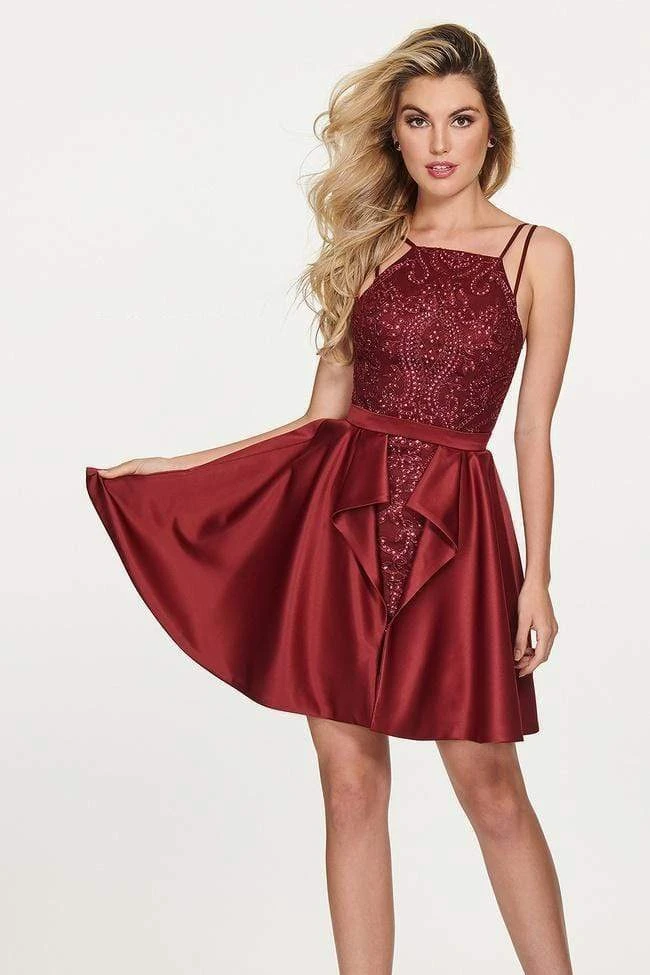 Rachel Allan - 4674 Fully Beaded Matte Satin Dress With Overskirt Cocktail Dresses 3 Rachel Allan - 4674 Fully Beaded Matte Satin Dress With Overskirt Cocktail Dresses