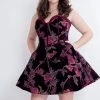 Rachel Allan - 4800 Strapless Sweetheart Burnout Velvet A-line Dress