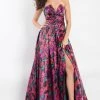 Formal Gowns Rachel Allan - 6006 Strapless Floral Print A-line Gown 1 Formal Gowns Rachel Allan - 6006 Strapless Floral Print A-line Gown