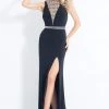 Rachel Allan - 6016 Beaded High Neck Jersey Gown Formal Gowns