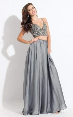 Formal Gowns Rachel Allan - 6034 Two Piece Beaded Chiffon A-line Dress