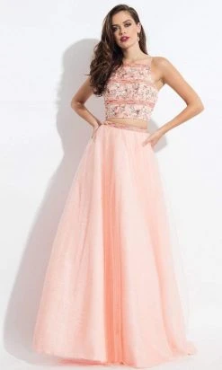 Rachel Allan - 6036 Two Piece Square A-line Dress Formal Gowns