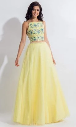 Rachel Allan - 6036 Two Piece Square A-line Dress Formal Gowns