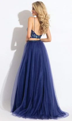 Rachel Allan - 6036 Two Piece Square A-line Dress Formal Gowns