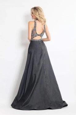 Formal Gowns Rachel Allan - 6051 Beaded Sheer High Halter A-line Dress
