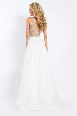 Formal Gowns Rachel Allan - 6051 Beaded Sheer High Halter A-line Dress