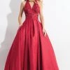 Rachel Allan - 6071 Lace V-Neck Pleated Ballgown 2 Rachel Allan - 6071 Lace V-Neck Pleated Ballgown