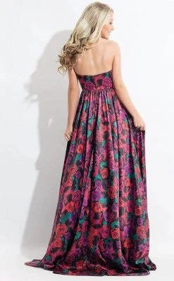 Rachel Allan - 6073 Strapless Two-Piece Floral Print Gown