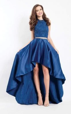 Formal Gowns Rachel Allan - 6077 Two Piece Embellished High Low Dress