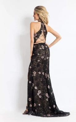 Rachel Allan - 6091 Two Piece Floral Appliqued Dress