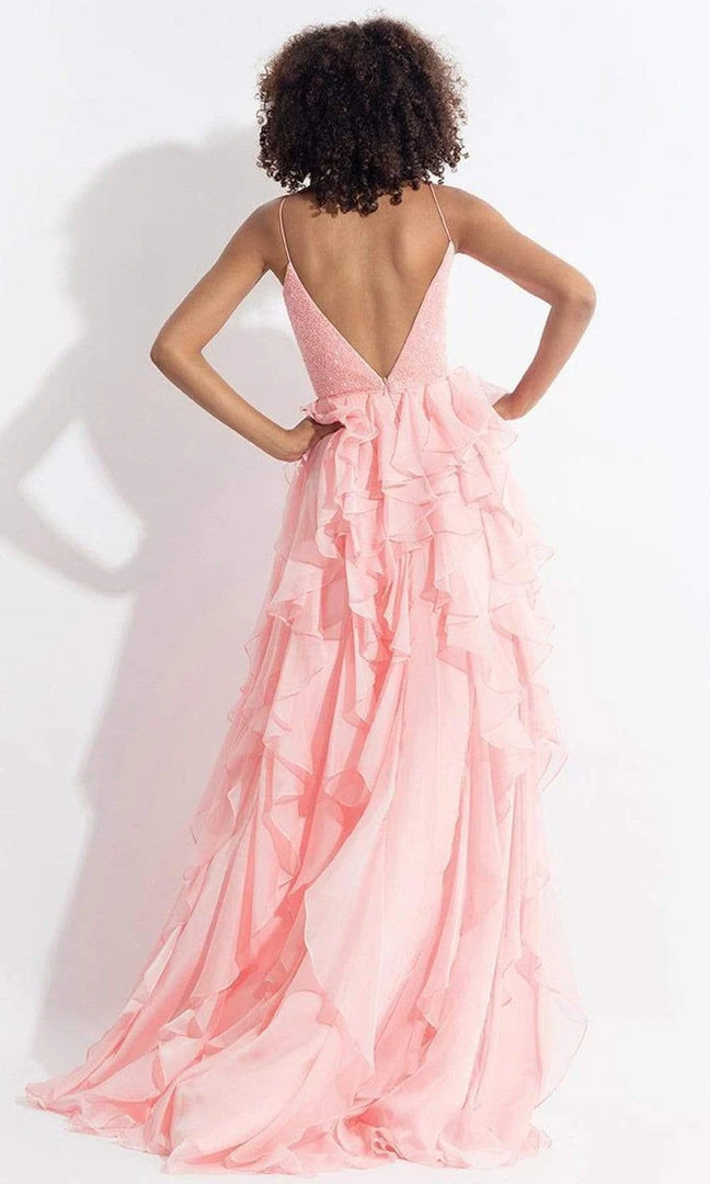 Formal Gowns Rachel Allan - 6092 Ruffled V-neck A-line Dress 4 Formal Gowns Rachel Allan - 6092 Ruffled V-neck A-line Dress