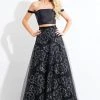 Formal Gowns Rachel Allan - 6093 Floral Sequined Off Shoulder Gown