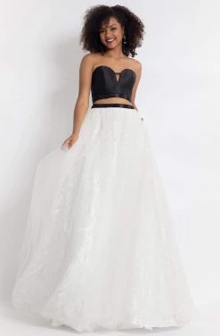 Formal Gowns Rachel Allan - 6096 Two-Piece Cutout Bodice Lace Gown