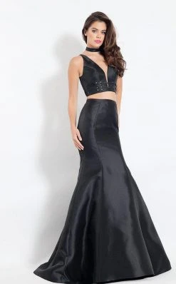 Rachel Allan - 6098 Two Piece Plunging V Neck Trumpet Gown Formal Gowns