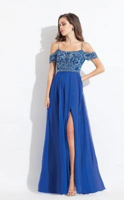 Rachel Allan - 6119 Beaded Chiffon A-line Dress Formal Gowns