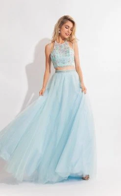 Formal Gowns Rachel Allan - 6120 Embellished Halter Ballgown