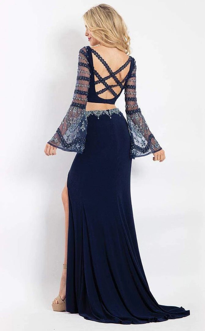 Rachel Allan - 6122 Two Piece Lace Bell Sleeves Dress 4 Rachel Allan - 6122 Two Piece Lace Bell Sleeves Dress