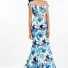 Formal Gowns Rachel Allan - 6127 Floral Print Off-Shoulder Mermaid Dress