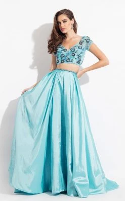 Rachel Allan - 6131 Two Piece Beaded Floral Gown Formal Gowns