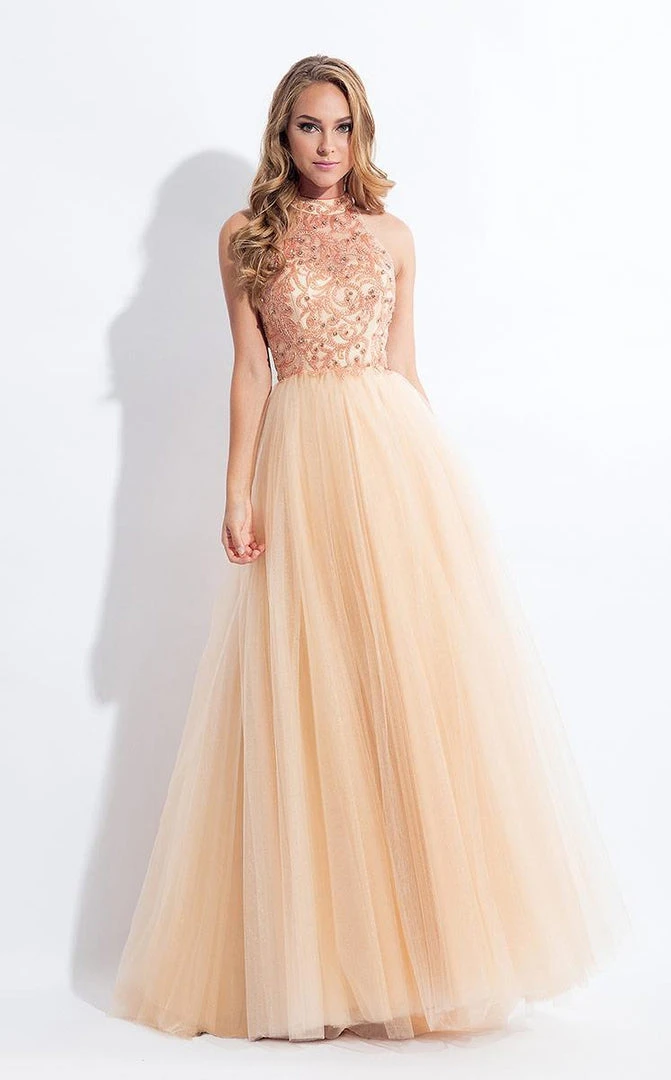 Rachel Allan - 6178 Beaded High Neck Tulle Gown 3 Rachel Allan - 6178 Beaded High Neck Tulle Gown