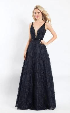Rachel Allan - 6206 Sleeveless Plunging V-Neck Lace Dress Formal Gowns