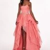 Formal Gowns Rachel Allan - 6406 2-Piece Style Lace And Tulle High-Low Gown 1 Formal Gowns Rachel Allan - 6406 2-Piece Style Lace And Tulle High-Low Gown