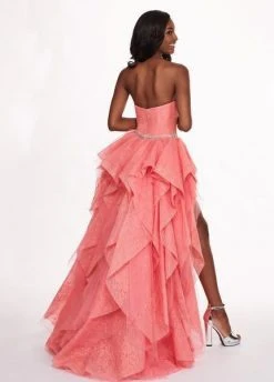 Formal Gowns Rachel Allan - 6406 2-Piece Style Lace And Tulle High-Low Gown 18 Formal Gowns Rachel Allan - 6406 2-Piece Style Lace And Tulle High-Low Gown