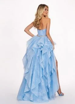 Formal Gowns Rachel Allan - 6406 2-Piece Style Lace And Tulle High-Low Gown 27 Formal Gowns Rachel Allan - 6406 2-Piece Style Lace And Tulle High-Low Gown