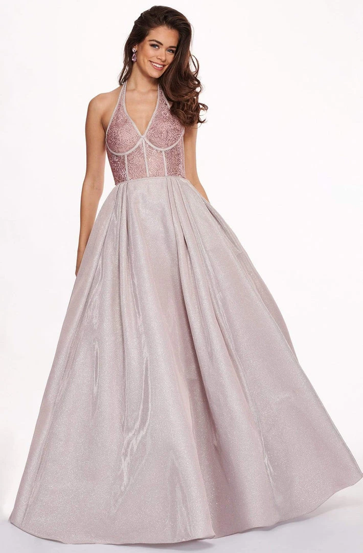 Rachel Allan - 6414 Jeweled Bustier Plunging Halter Ballgown 3 Rachel Allan - 6414 Jeweled Bustier Plunging Halter Ballgown