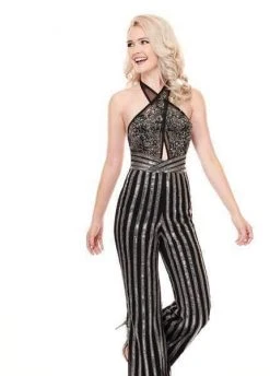 Plus Size Dresses Rachel Allan - 6415 Crystal Beaded Halter Jumpsuit 14 Plus Size Dresses Rachel Allan - 6415 Crystal Beaded Halter Jumpsuit