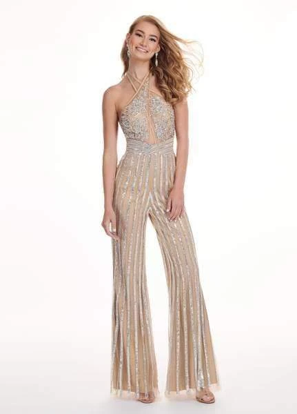 Plus Size Dresses Rachel Allan - 6415 Crystal Beaded Halter Jumpsuit 12 Plus Size Dresses Rachel Allan - 6415 Crystal Beaded Halter Jumpsuit
