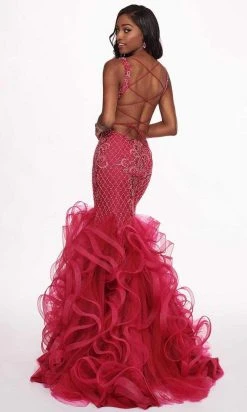 Formal Gowns Rachel Allan - 6420 Beaded Deep V-neck Ruffled Tulle Mermaid Dress 17 Formal Gowns Rachel Allan - 6420 Beaded Deep V-neck Ruffled Tulle Mermaid Dress