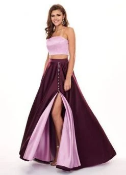 Rachel Allan - 6422 Two Piece Matte Satin A-line Dress Formal Gowns