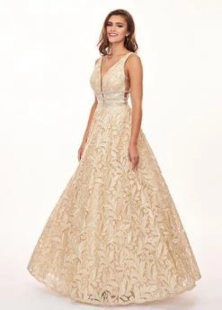 Rachel Allan - 6443 Sequined Embroidered Lace A-Line Gown 14 Rachel Allan - 6443 Sequined Embroidered Lace A-Line Gown