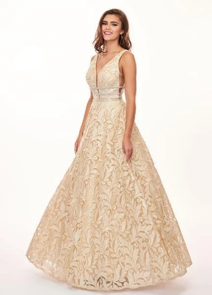 Rachel Allan - 6443 Sequined Embroidered Lace A-Line Gown 6 Rachel Allan - 6443 Sequined Embroidered Lace A-Line Gown