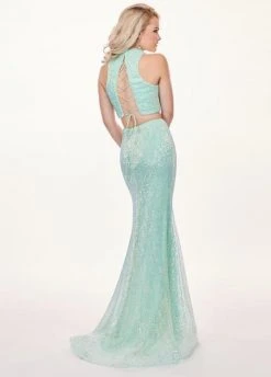 Formal Gowns Rachel Allan - 6450 Two Piece Sequined High Halter Trumpet Dress 11 Formal Gowns Rachel Allan - 6450 Two Piece Sequined High Halter Trumpet Dress