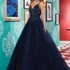 Rachel Allan - 6458 Beaded V-neck Tulle Ballgown Formal Gowns
