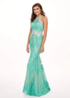 Rachel Allan - 6462 Crystal Embroidered Halter Mermaid Dress Formal Gowns 20 Rachel Allan - 6462 Crystal Embroidered Halter Mermaid Dress Formal Gowns