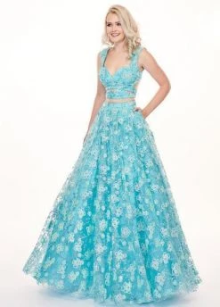 Formal Gowns Rachel Allan - 6467 Sequined Two-Piece Sweetheart Bodice Gown