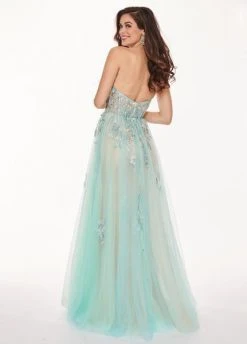 Rachel Allan - 6474 Embroidered Floral Illusion Corset Gown Formal Gowns