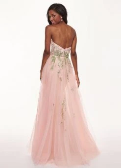 Rachel Allan - 6474 Embroidered Floral Illusion Corset Gown Formal Gowns