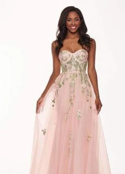 Rachel Allan - 6474 Embroidered Floral Illusion Corset Gown Formal Gowns